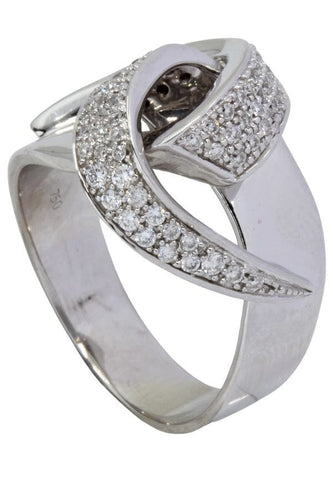 Bague 55 BAGUE MODERNE NŒUD DIAMANTÉ 58 Facettes 050641