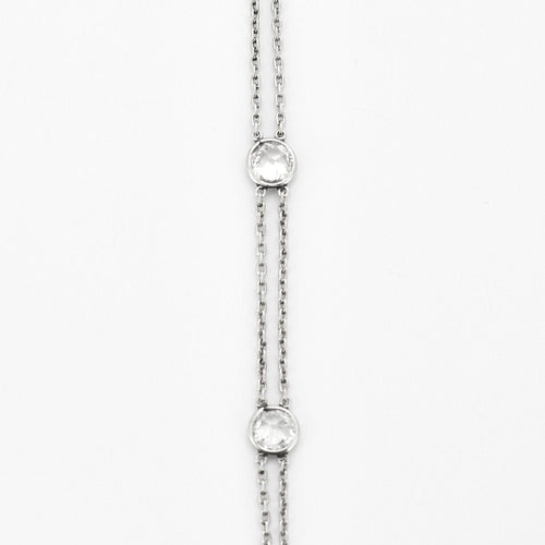 Pendentif Sautoir Platine Diamants 58 Facettes