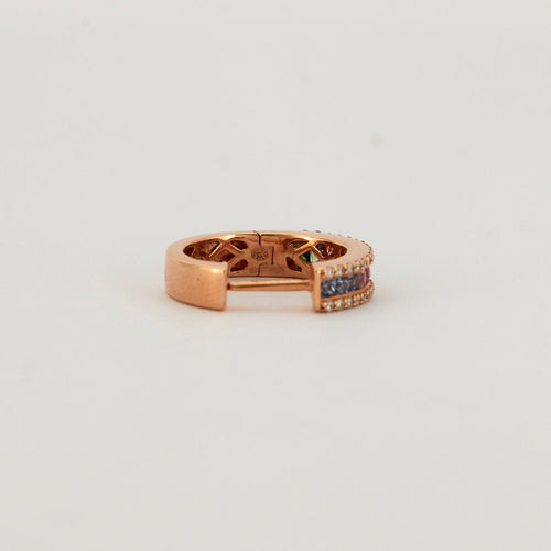 Boucles d'oreilles Boucles d'oreilles or rose 18 carats saphirs et diamants 58 Facettes