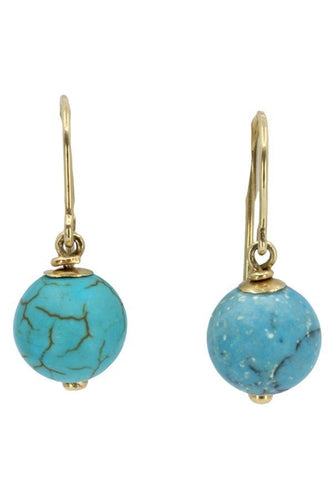 Boucles d'oreilles BOUCLES D'OREILLES PENDANTES TURQUOISES 58 Facettes 051531
