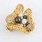 Broche Broche en or texturé, perles et diamants 58 Facettes