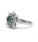 Bague 50 / Blanc/Gris / Or 750 Bague Marguerite Diamants Emeraude 58 Facettes 220019R