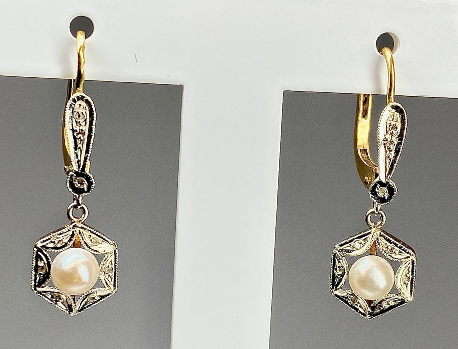 Boucles d'oreilles Paire de pendants d’oreilles perles diamants 58 Facettes AB174