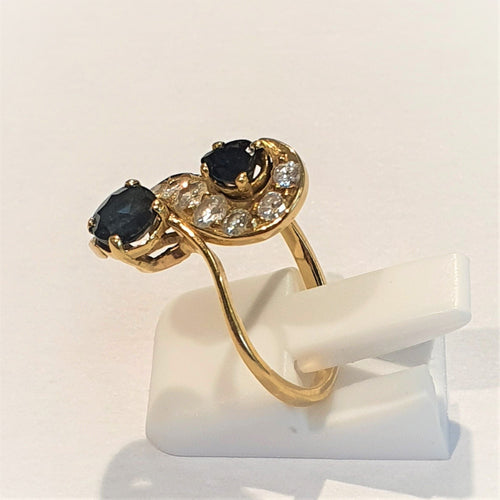 Bague 51.5 Bague Toi & Moi Saphir et Diamants 58 Facettes 20400000329