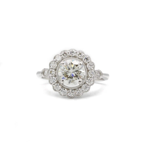 Bague 52 Bague style marguerite Diamant de 1,08 carat 58 Facettes 200205R-220257R