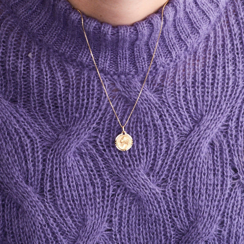 Pendentif Médaille Or sur chaîne 58 Facettes