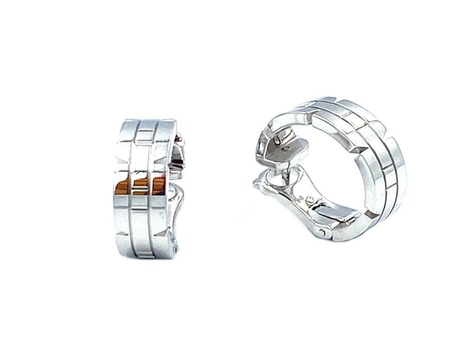 Boucles d'oreilles Cartier. Collection Tank Française, Boucles d'oreilles or blanc 58 Facettes