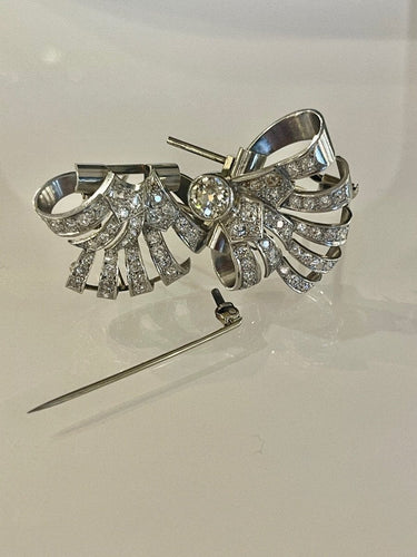 Broche Double Clip Or Et Diamants 58 Facettes 1064033