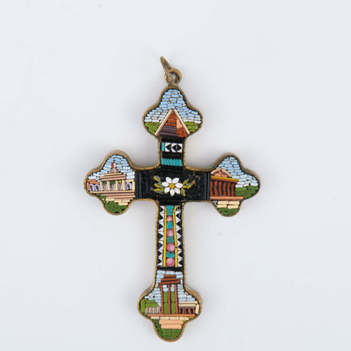 Pendentif Croix en micro-mosaïque 58 Facettes