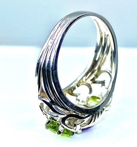 Bague 58 Bague péridots et améthyste 58 Facettes AB247