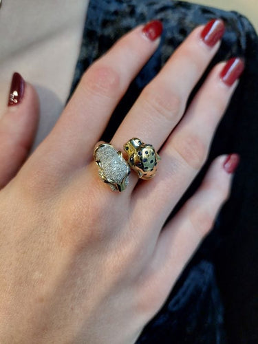 Bague 55 BAGUE PANTHÈRE SAPHIRS ET DIAMANTS 58 Facettes 079061