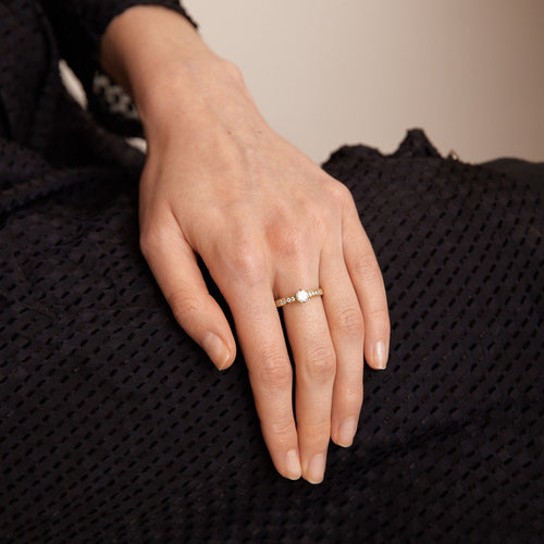 Bague 58 Solitaire en Or jaune, diamants 58 Facettes