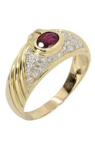 Bague 53 BAGUE MODERNE RUBIS ET DIAMANTS 58 Facettes 045971