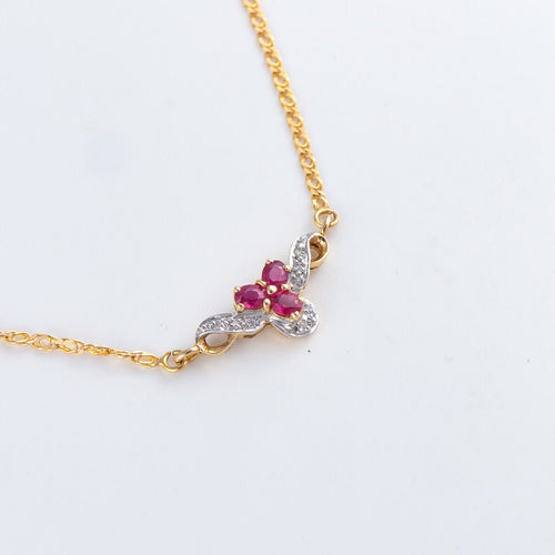 Collier Collier Diamants 3 Rubis 58 Facettes JE36