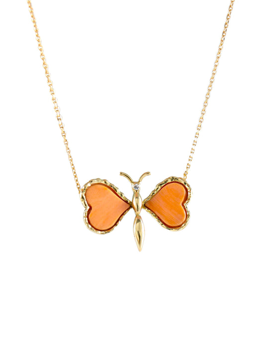 Collier Collier Or Jaune Papillon 58 Facettes