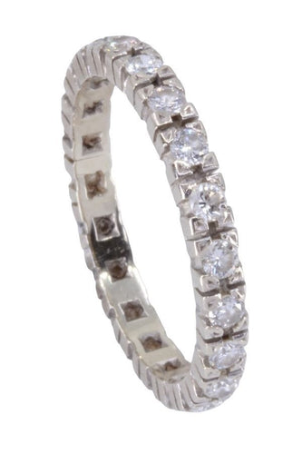 Bague 60 Alliance Or blanc Diamants 58 Facettes 077111
