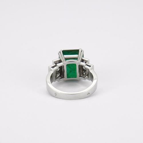 Bague 53 Bague Emeraude, Diamants 58 Facettes