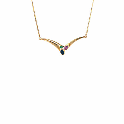 Collier Collier Saphir Rubis Emeraude 58 Facettes