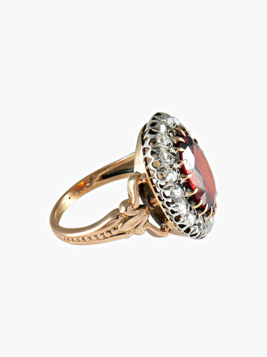 Bague Bague Pompadour Grenat Diamants 58 Facettes