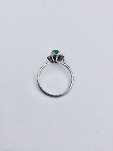 Bague 58 Bague Marguerite Emeraude Diamants 58 Facettes