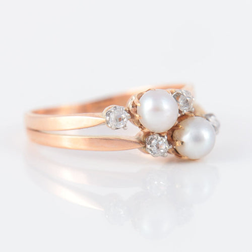 Bague 53 Bague Toi & Moi perles 58 Facettes P6L4