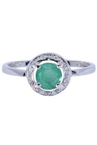 Bague 51 BAGUE MODERNE ÉMERAUDE ET DIAMANTS 58 Facettes 067971