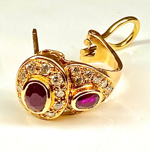 Boucles d'oreilles Boucles d’oreilles Rubis Diamants 58 Facettes AB236