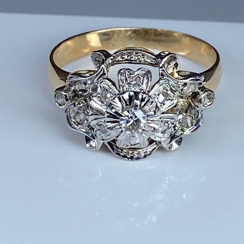 Bague 50 Bague Napoléon III en Or jaune & Diamants 58 Facettes