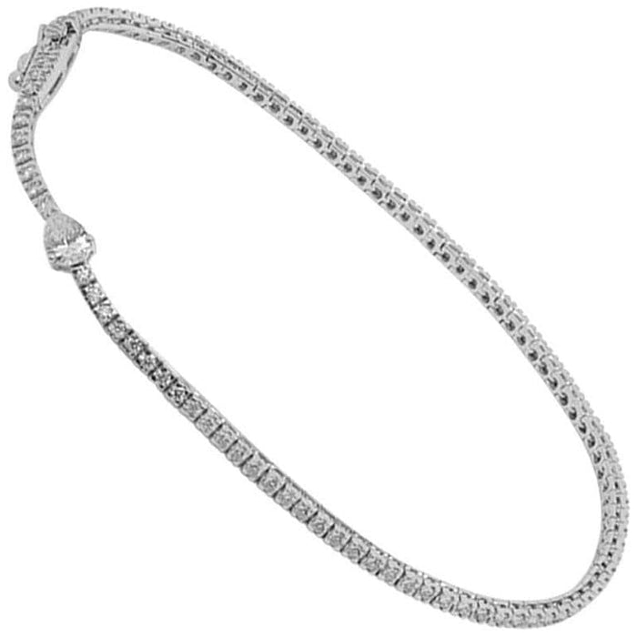 Bracelet Bracelet tennis or blanc Diamant poire 58 Facettes