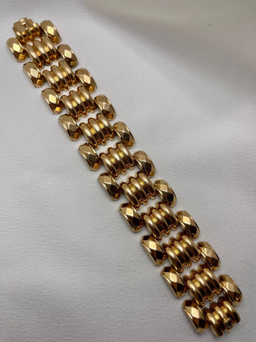 Bracelet Bracelet Tank en Or Jaune 18k - circa 1940 58 Facettes
