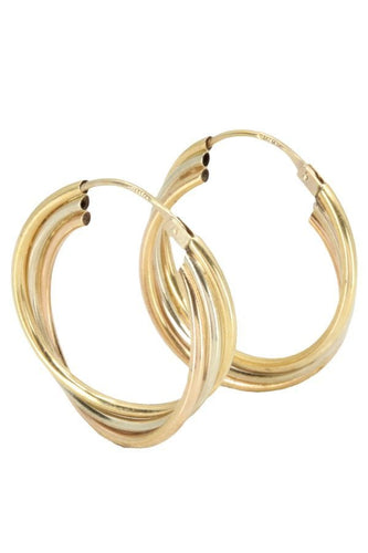 Boucles d'oreilles CRÉOLES TORSADÉES 3 ORS 58 Facettes 053271