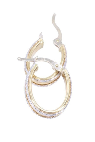 Boucles d'oreilles Créoles modernes 2 Ors 58 Facettes 078164