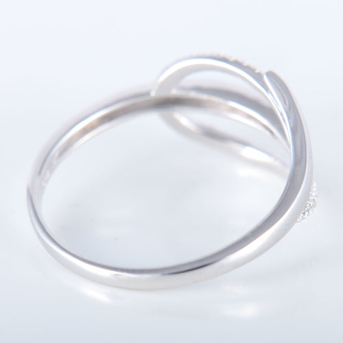 Bague 55 Bague Feuille or blanc et diamant 58 Facettes