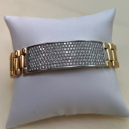 Bracelet Bracelet 2 ors, pavage de diamant 58 Facettes 20400000524