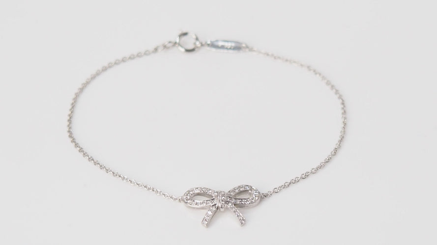 Bracelet Tiffany & Co - Bracelet Noeud  en platine et diamants 58 Facettes 32159