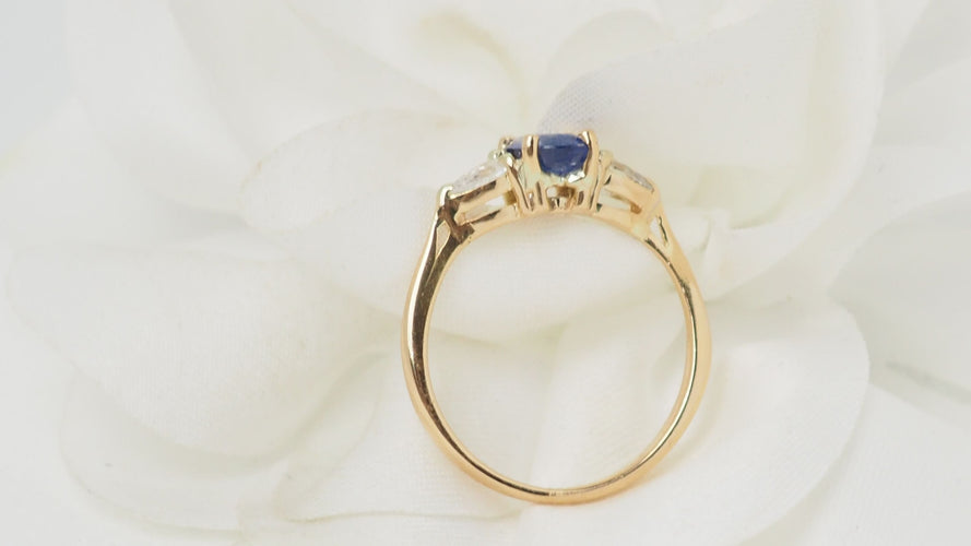 Bague 54 Bague Saphir 1.06ct Diamants 58 Facettes 27971