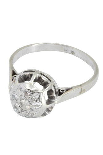 Bague 54 BAGUE DIAMANTS ANNÉES 50' 58 Facettes 048011