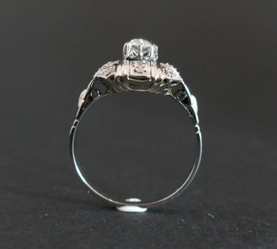 Bague 56 Bague Art Déco Diamants 58 Facettes