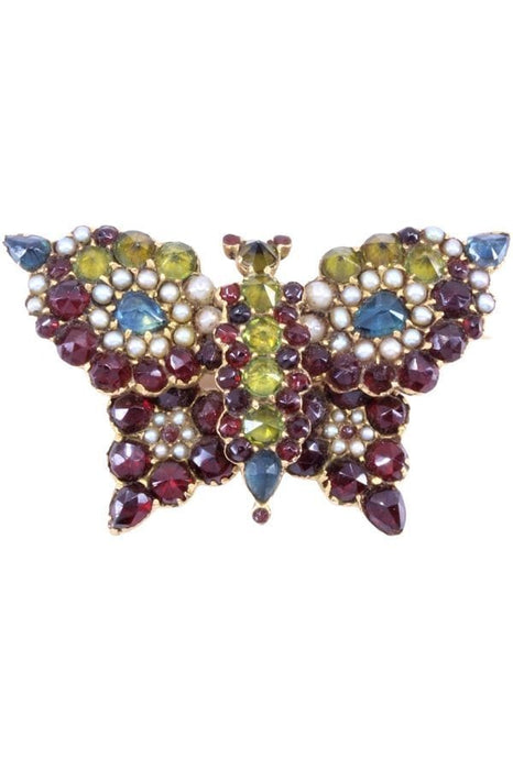 Broche BROCHE PAPILLON SAPHIRS, GRENATS, PÉRIDOTS ET PERLES FINES 58 Facettes 068551