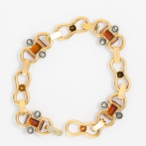 Bracelet Bracelet Or Platine Diamants et Quartz citrine 58 Facettes