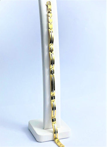 Bracelet Bracelet maille en Or jaune et Gris 58 Facettes 20400000648