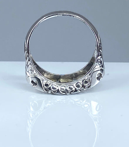 Bague 56 Bague en platine pavée de diamants. Epoque Art Deco. 58 Facettes AB265