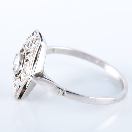Bague 53 Bague Art Déco platine or blanc diamants 58 Facettes 2334
