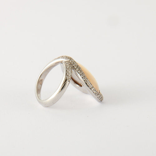 Bague 53 Bague Coeur Diamants Nacre 58 Facettes