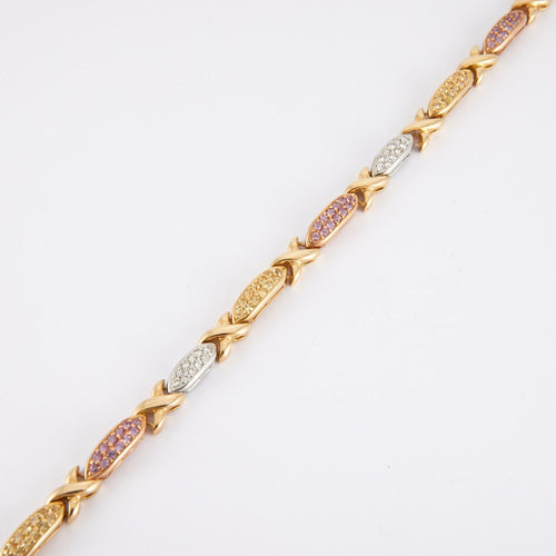 Bracelet Bracelet en or jaune, saphirs, diamants 58 Facettes