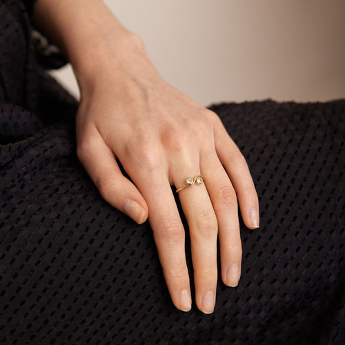 Bague 50 Bague Toi & Moi en Or jaune, diamants 58 Facettes