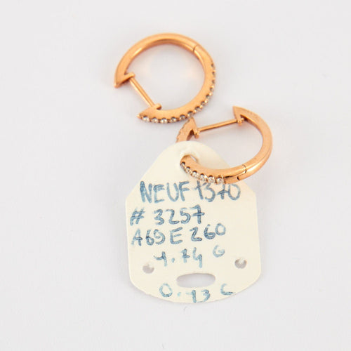 Boucles d'oreilles Créole en Or rose & diamants 58 Facettes