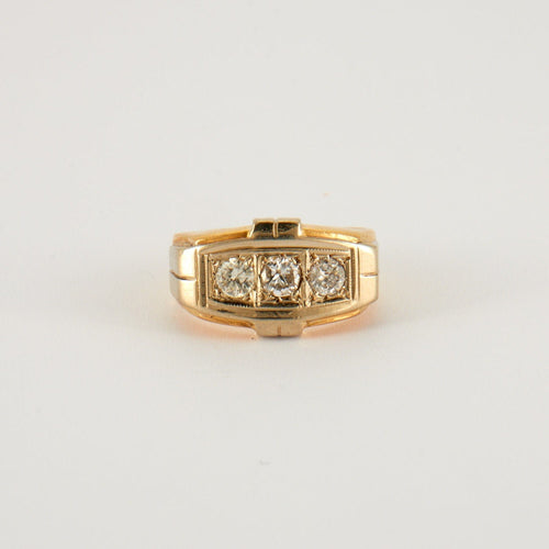 Bague 50 Bague Rétro 2 ors 3 Diamants 58 Facettes EL2-73