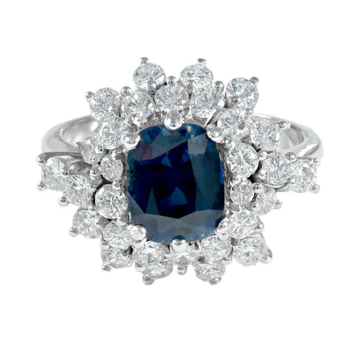 Bague 57 Bague Marguerite Saphir et Diamants 58 Facettes