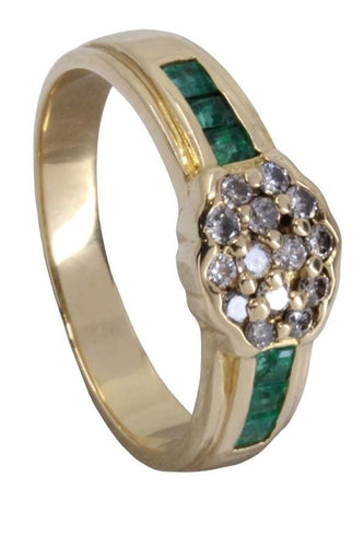 Bague 56 BAGUE MODERNE ÉMERAUDES ET DIAMANTS 58 Facettes 041141